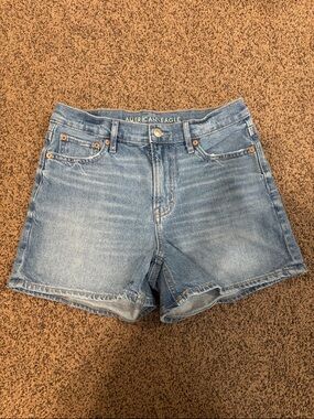 American Eagle Outfitters Washed Blue Denim Jean Shorts